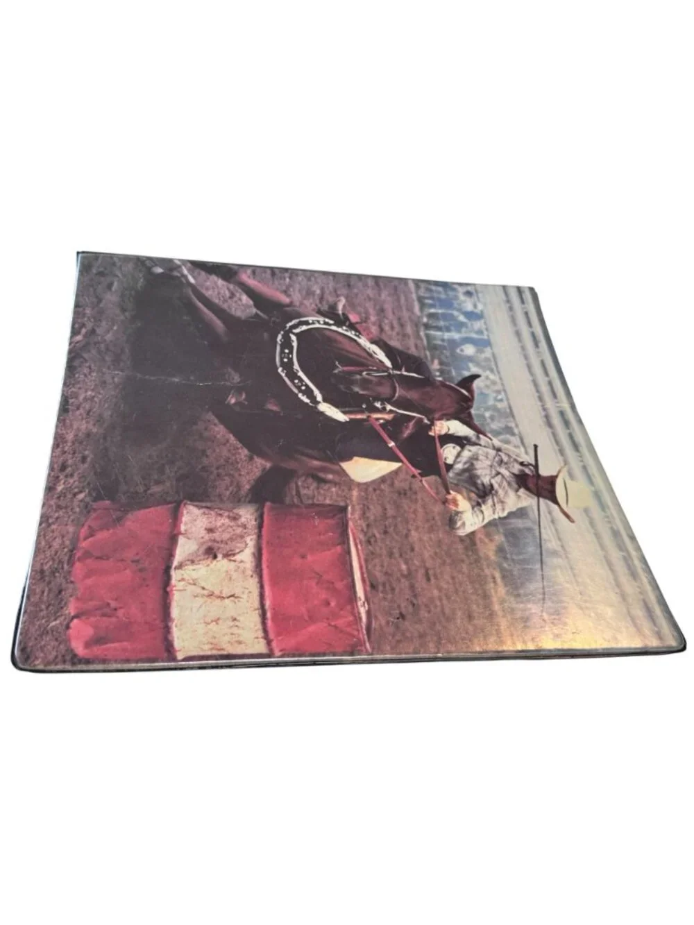 Vintage Aladdin Rodeo 3 Ring Binder Barrel Racing Horse Western Americana 11x10.